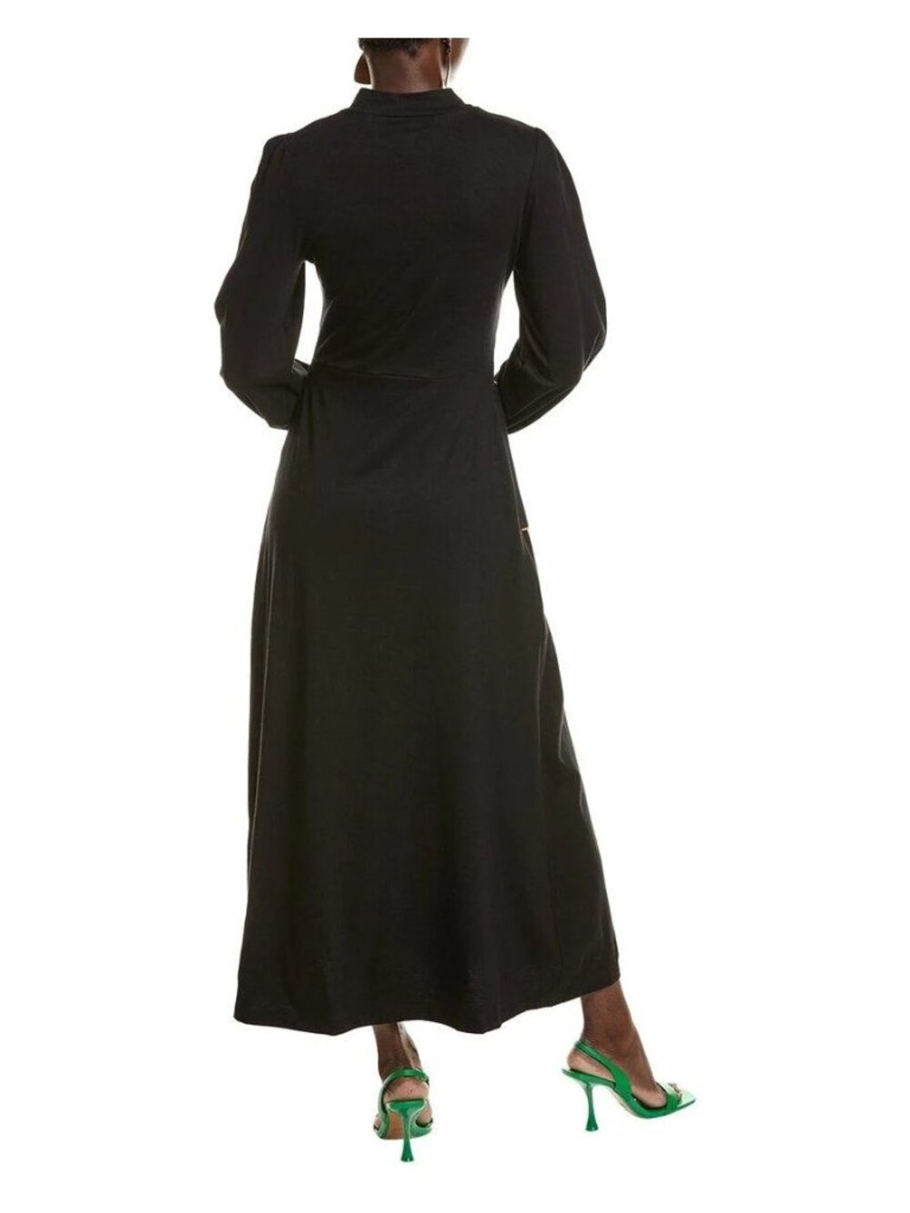 Garrie B Embroidered Maxi Dress Women's Black Turtleneck Medium New With Tag - Picture 2 of 5